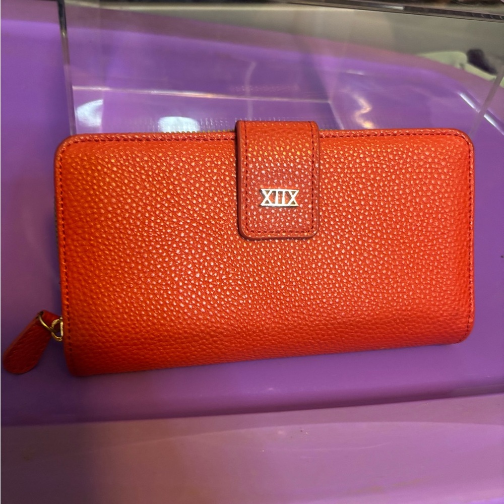 Collection XIIX Red Wallet Pebbled Finish Zip-Around